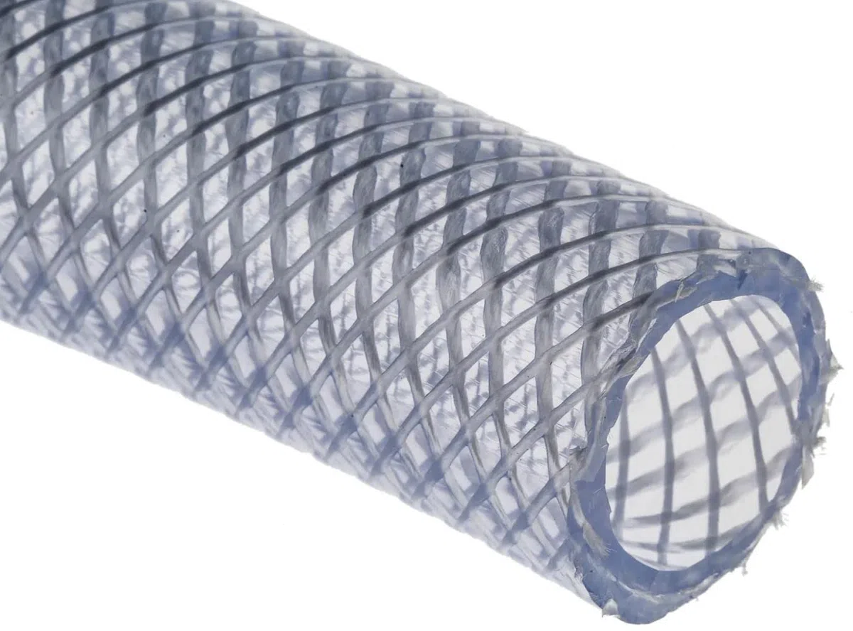 Manguera de PVC trenzado transparente de 19 mm de diámetro interior de 500 mm de longitud con refuerzo sintético